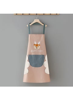 Wholesale kitchen waterproof cartoon girl long-sleeved coverall oil-proof thickened erasable hand apron adult autumn and winter overallsFortune Deer Apron-Pink Fortune Deer Apron-Pink