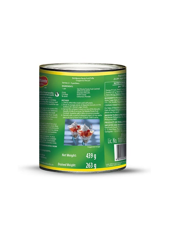 Del Monte Fiesta Fruit Cocktail, 439g | Canned Fruits| Bite Sized Fruits | Mixed Fruits | Pineapple | Papaya | Coco | Cherries - Image 4