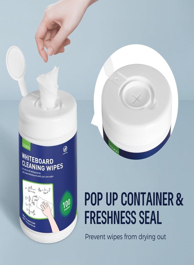 Loukin Whiteboard Cleaning Wipes, Dry Erase Board Cleaning Wipes, Non-toxic White board Wipes, 100 Wipes per Canister - Image 4