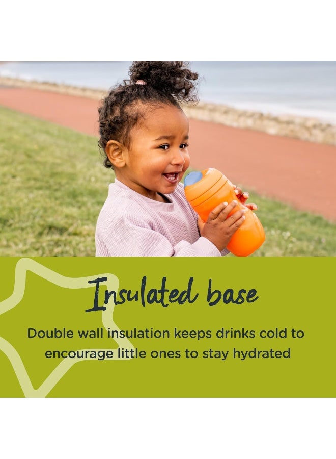 Tommee Tippee Insulated Sippee Cup, Water Bottle for Toddlers, Spill-Proof | 9oz, 12m+, 3 Pack (Pink, Green & Orange) - Image 5