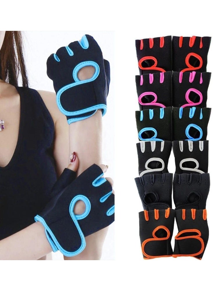 جوانتي تمرين لرفع الأثقال للرجال والنساء، قفازات تمرين نصف أصابع جيدة التهوية لتمارين رفع الأثقال والسحب واللياقة البدنية في الجيم والتمرين (مقاس واحد) (متعدد الألوان) - Image 1