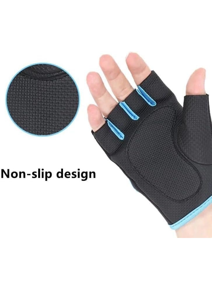 جوانتي تمرين لرفع الأثقال للرجال والنساء، قفازات تمرين نصف أصابع جيدة التهوية لتمارين رفع الأثقال والسحب واللياقة البدنية في الجيم والتمرين (مقاس واحد) (متعدد الألوان) - Image 2