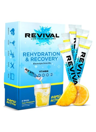 Revival Rehydration and recovery elctrolyte drink mix with vitamins C, B1, B3, B5, B12 yuzu pineapple - pzsku/Z8870F62EC928C0A9C604Z/45/_/1736401371/0bb5adab-6d65-4630-9671-dc54e06b414f