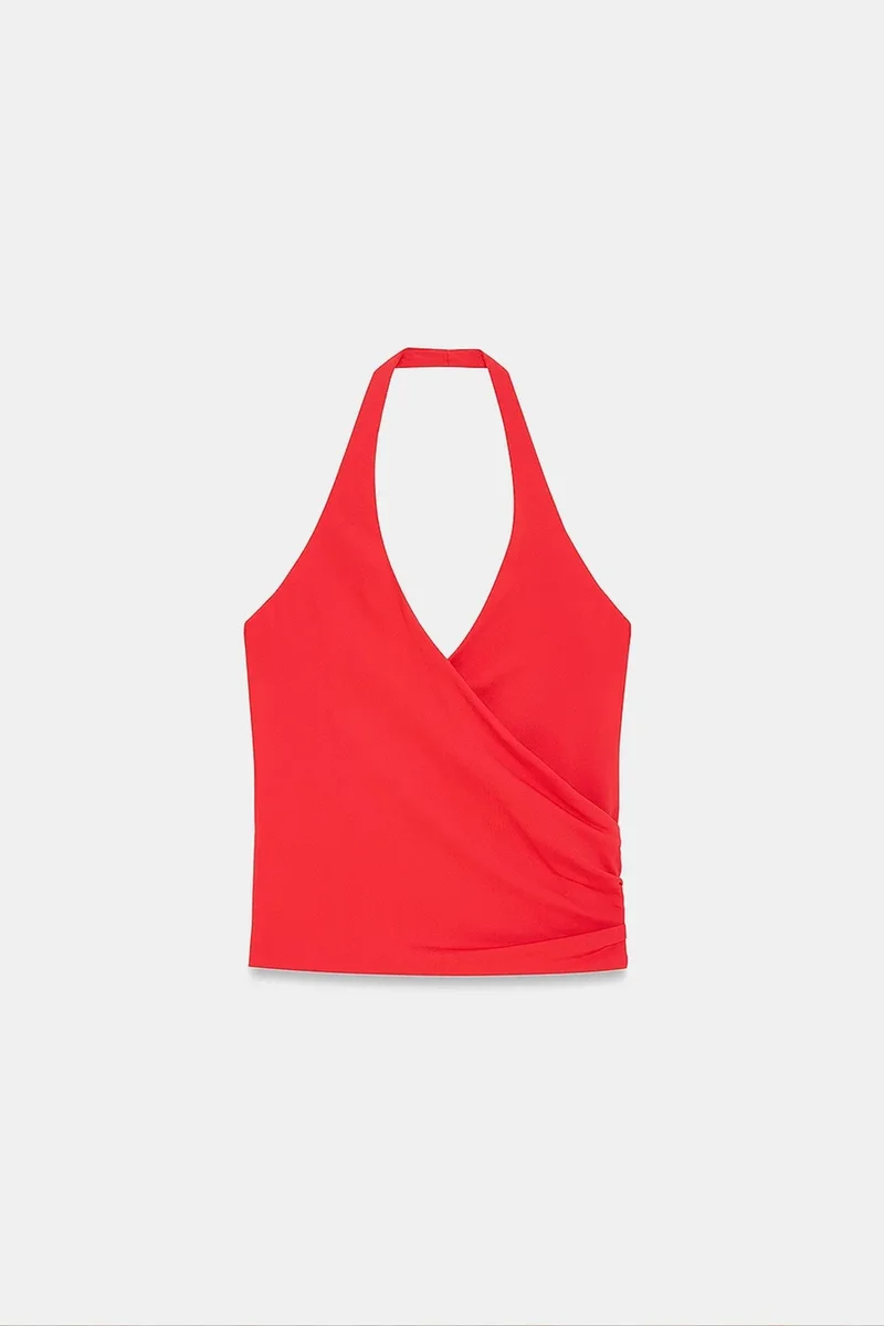 Dilvin Brick Red DILVIN Nylon Elastane Blouse for Women | Best Price UAE