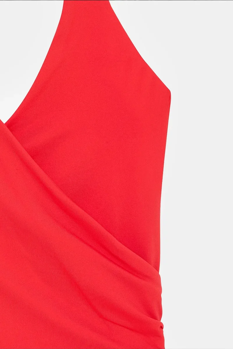 Dilvin Brick Red DILVIN Nylon Elastane Blouse for Women | Best Price UAE