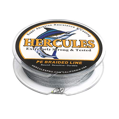 HERCULES Super Cast 100M 109 Yards Braided Fishing Line 10 LB Test for Saltwater Freshwater PE Braid Fish Lines Superline 8 Strands - Grey, 10LB (4.5KG), 0.12MM - Image 4