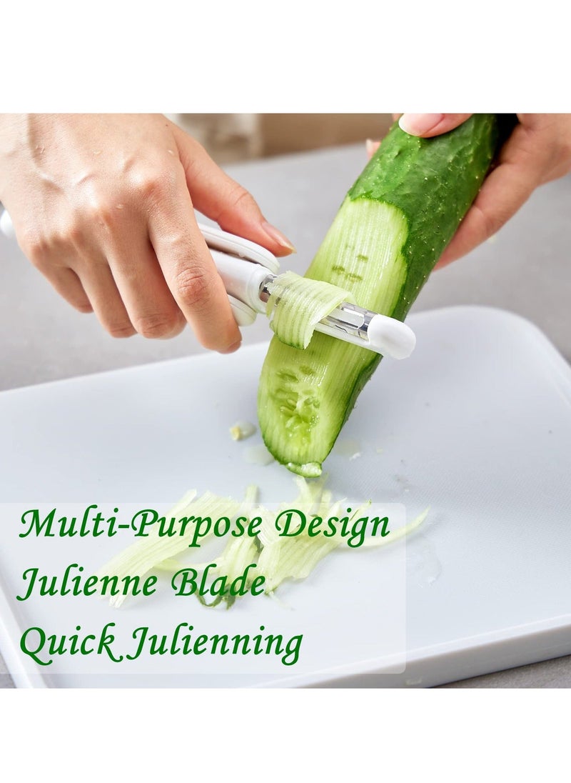 Y&D Peeler 3 in 1 Stainless Steel Cutter Slicer with Julienne Cleaning Brush for Carrot Potato Melon Gadget Vegetable Fruit  - Image 5