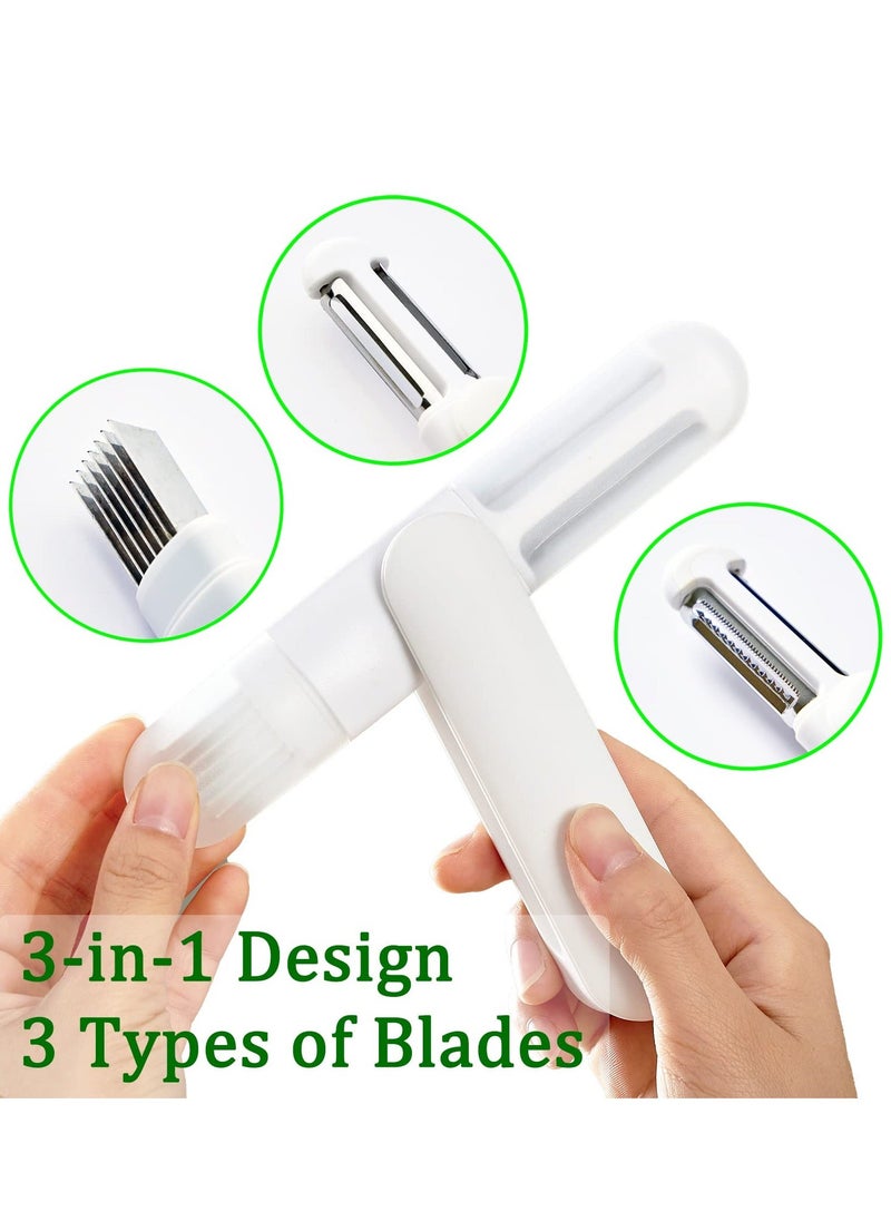 Y&D Peeler 3 in 1 Stainless Steel Cutter Slicer with Julienne Cleaning Brush for Carrot Potato Melon Gadget Vegetable Fruit  - Image 2