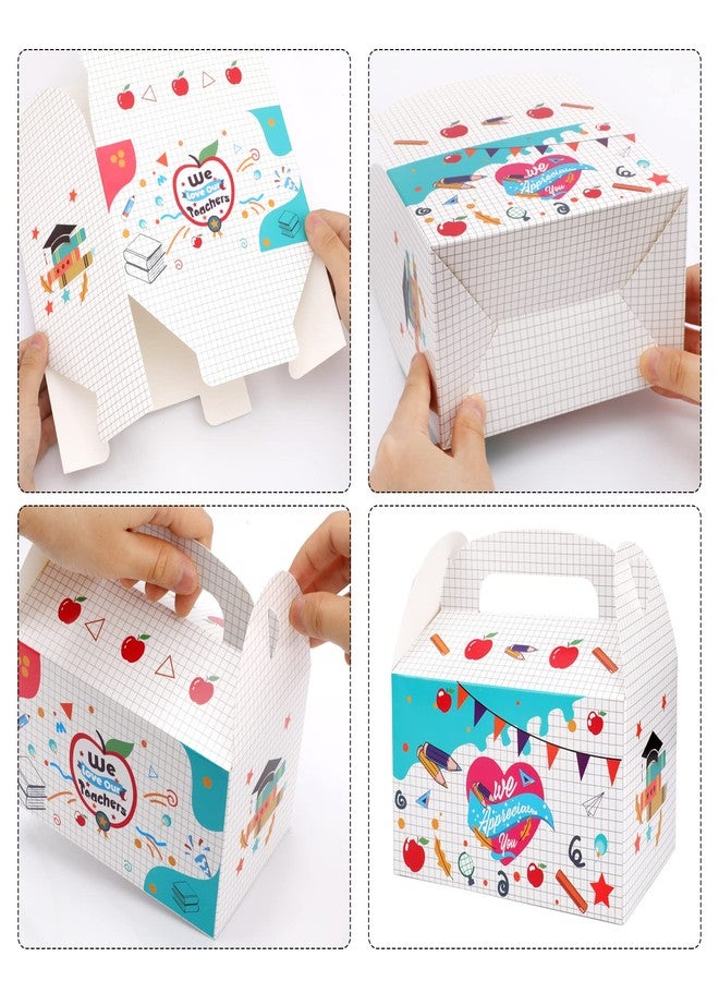 HOWAF Thank You Teachers Party Favors Gift Boxes, Teachers Appreciation Week Treat Boxes for Teachers Party Supplies, Best Teachers Ever Candy Boxes for Teacher Day, Thanks Teachers Party Decorations Paper Boxes, 12pcs - Image 4