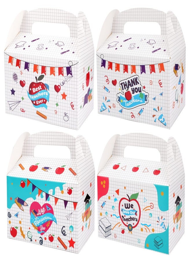 HOWAF Thank You Teachers Party Favors Gift Boxes, Teachers Appreciation Week Treat Boxes for Teachers Party Supplies, Best Teachers Ever Candy Boxes for Teacher Day, Thanks Teachers Party Decorations Paper Boxes, 12pcs - Image 1