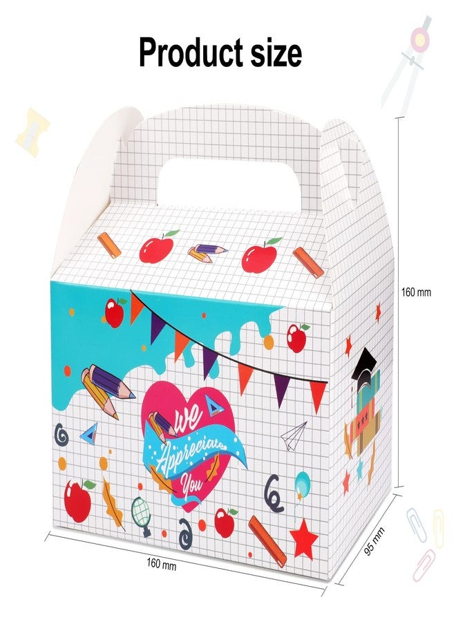 HOWAF Thank You Teachers Party Favors Gift Boxes, Teachers Appreciation Week Treat Boxes for Teachers Party Supplies, Best Teachers Ever Candy Boxes for Teacher Day, Thanks Teachers Party Decorations Paper Boxes, 12pcs - Image 2