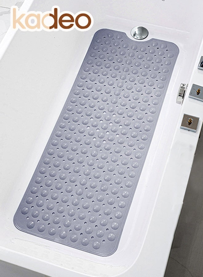 كاديو Bathtub Mats for Shower Tub, Extra Long Non-Slip, Bath Mat with Drain Holes and Suction Cups, BathMat for Bathroom with Machine Washable 39*100CM - Image 1