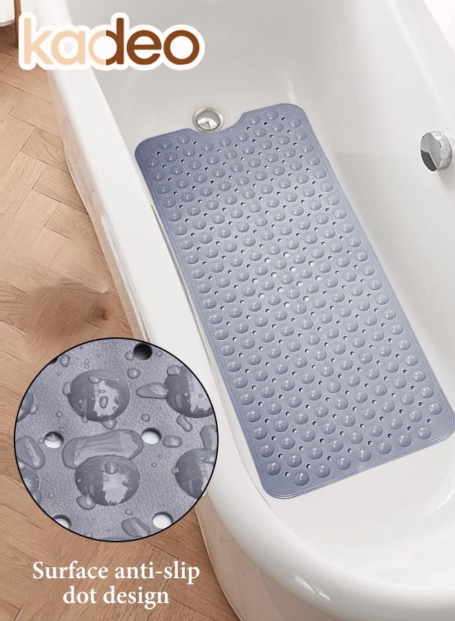 كاديو Bathtub Mats for Shower Tub, Extra Long Non-Slip, Bath Mat with Drain Holes and Suction Cups, BathMat for Bathroom with Machine Washable 39*100CM - Image 5