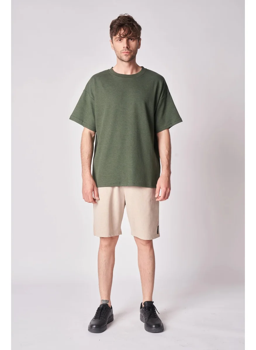 Defy'S Men's Cotton Blend Oversize Crew Neck Short Sleeve T-Shirt