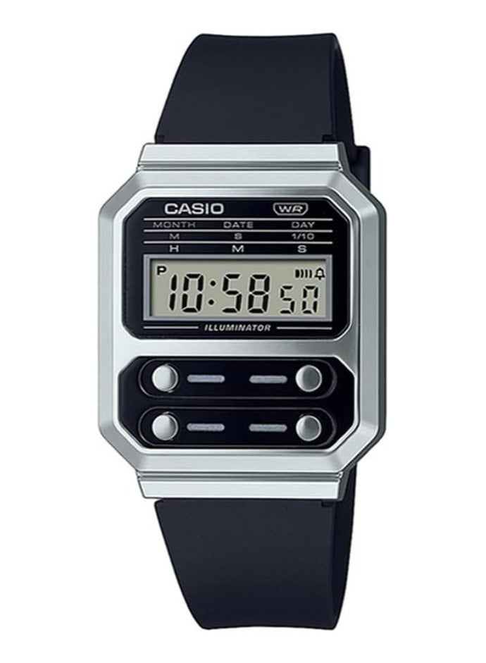 CASIO Casio Unisex Watch Vintage Digital Clear Dial Resin Band A100WEF-1ADF  - Image 1