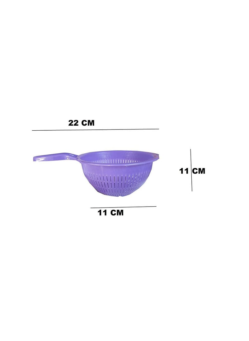 advancedestore - advancedestore Plastic Drain Basket/Washing Bowl for Fruits, Vegetables, Pasta, Poha with Handle 2 Pieces - Image 1