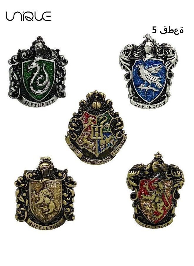 Unique - 5 Pcs Brooches - Harry Potter Brooch - Creative Cartoon Alloy Brooch - Suitable for School Bags/Jackets/Sweaters/Scarves/Jeans/Backpacks/Enamel Pins - Image 1
