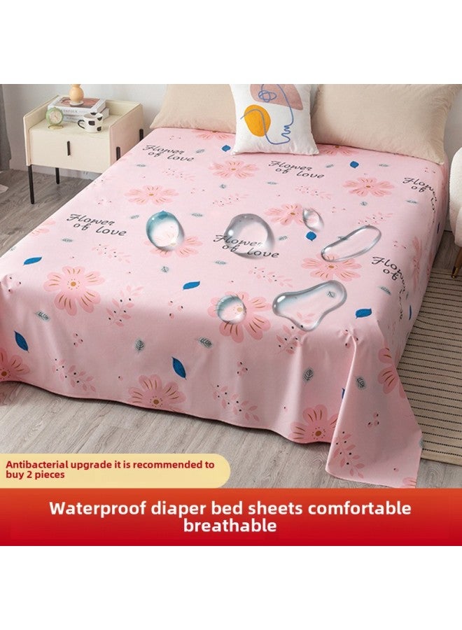 Waterproof Bed Sheet Cat Urine Hair Bed Cover Urine-Resistant Baby List Machine Washable Urine-Proof Cover Dog Rabbit Pet Cover Urine Pad-Color:Pattern-[waterproof And Breathable For All Seasons]-Specifications:Single Bed Sheet-60x110cm (applicable To Children's Beds)  - Image 1
