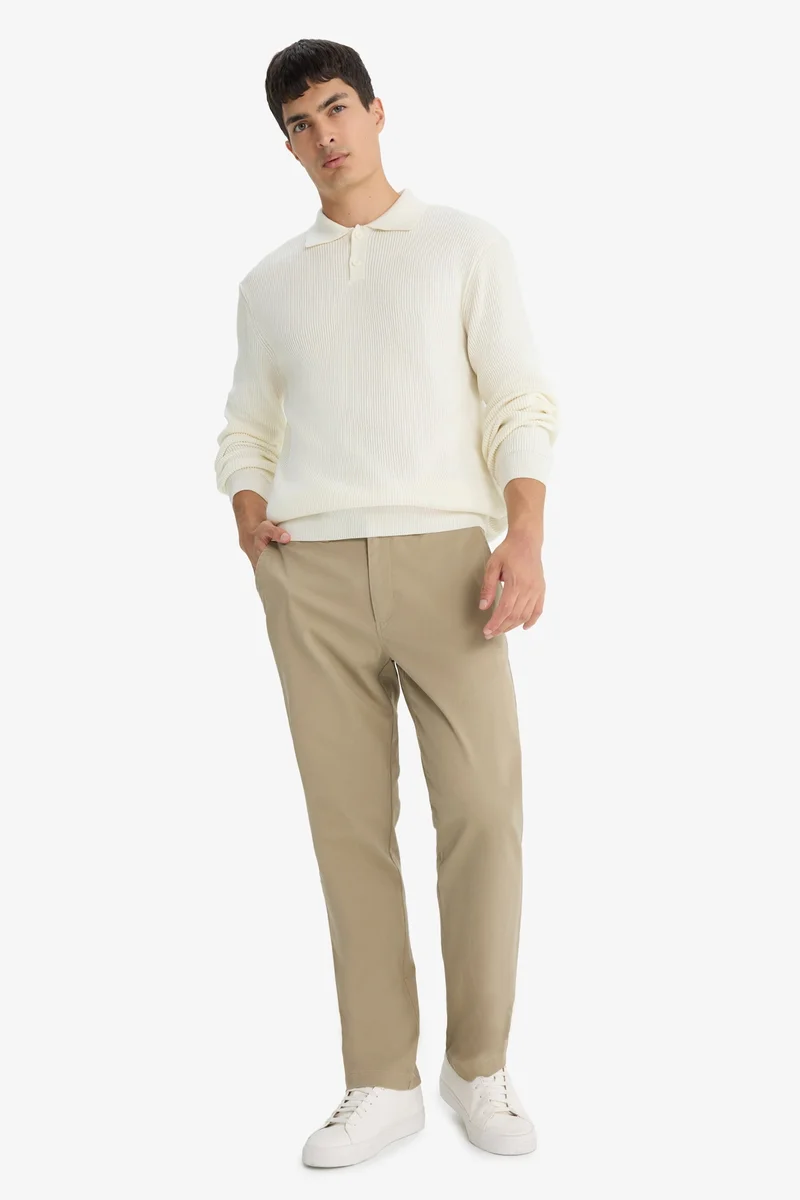 ديفاكتو Standard Fit Polo Collar Knitwear Pullover