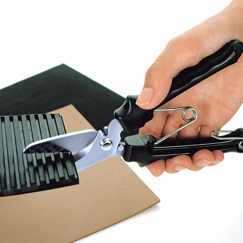 CANARY Heavy Duty Scissors with Wire Cutter 7.5" All Purpose Industrial Hand Shears for Metal, Wire, Cardboard, Leather, Rubber, Spring Loaded Handle, Japanese Stainless Steel Blade, Made in JAPAN - Image 5