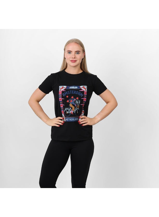 Cocktail 2632-Printed T-shirt-black - Image 3