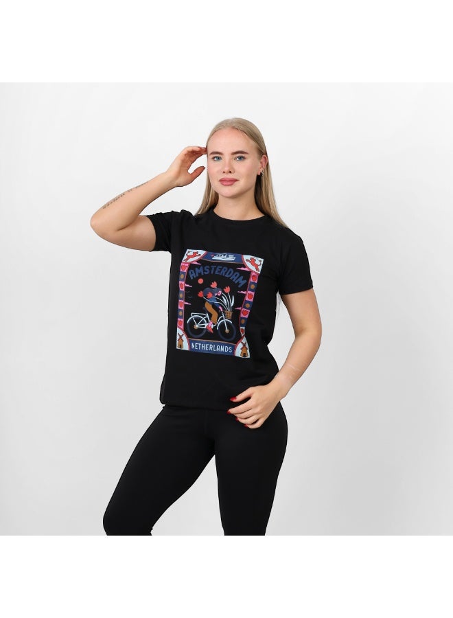 Cocktail 2632-Printed T-shirt-black - Image 2