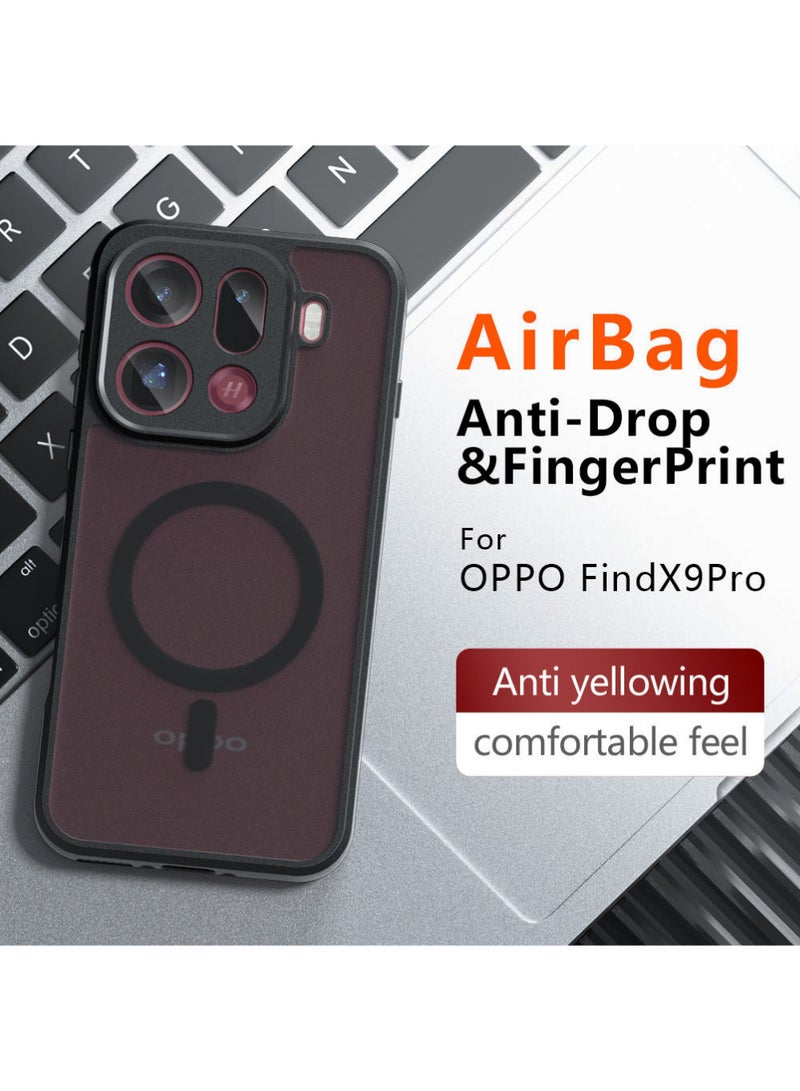 X-level OPPO Find X9 Pro Case Magsafe Strong Magnet Cover Aerospace-Grade Protection Scratch-Resistant for OPPO Find X9 Pro Cover Matte Anti-Slip Compatible Translucent Back with Magsafe Accessory, Protective Slim Phone Cover, Anti-Fingerprints (Black) - Image 2