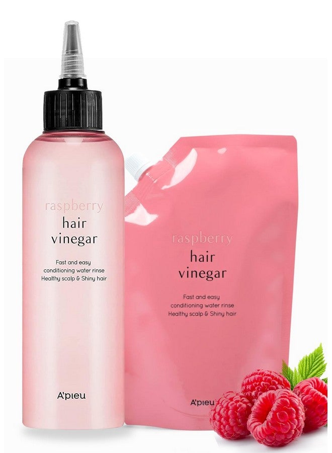 A'Pieu A’Pieu Raspberry Hair Vinegar Rinse & Refill Bundle 6.76 + 13.6 Fl Oz Scalp Treatment For Ph Balance Hair Growth | Clarifying Dandruff & Oil Control | Silky Shiny Hair - Image 1