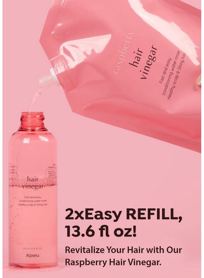 A'Pieu A’Pieu Raspberry Hair Vinegar Rinse & Refill Bundle 6.76 + 13.6 Fl Oz Scalp Treatment For Ph Balance Hair Growth | Clarifying Dandruff & Oil Control | Silky Shiny Hair - Image 3