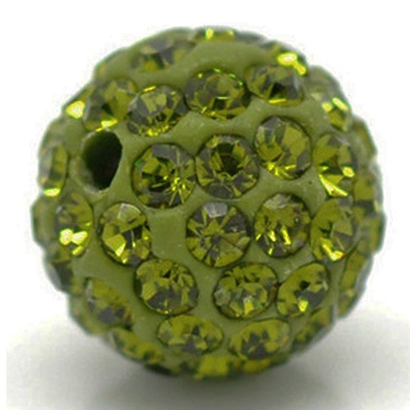 RUBYCA Pave Czech Crystal Disco Ball Clay Beads fit Shamballa Jewelry (50pcs, 12mm, Olivine Green) - Image 5