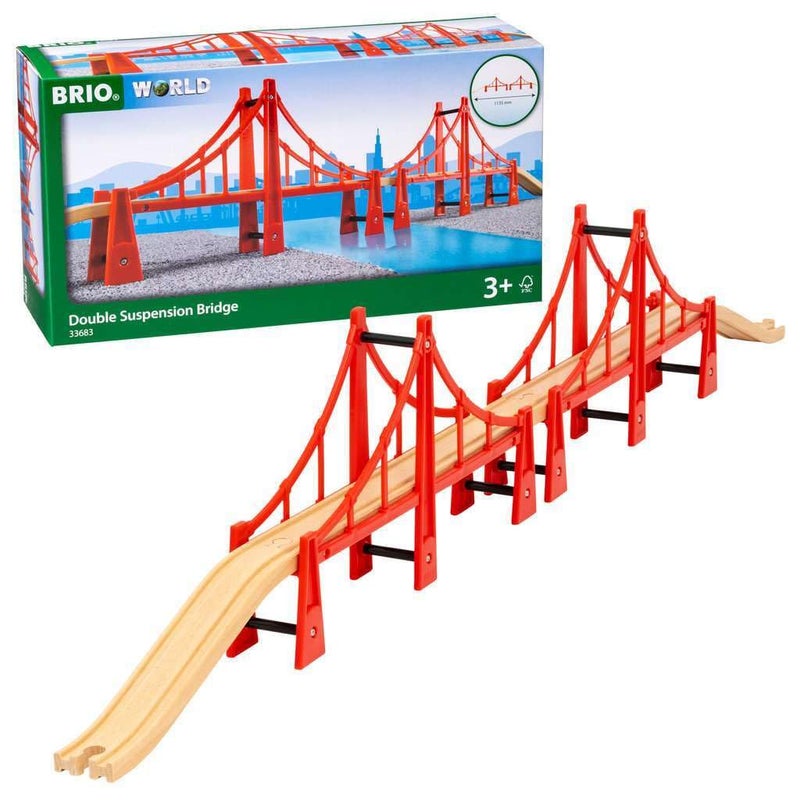 بريو Brio World - 33683 Double Suspension Bridge | ألعاب قطار مجموعة ملحق للأطفال والأطفال الصغار الذين تتراوح أعمارهم بين 3 وما فوق | متوافق مع جميع مجموعات السكك الحديدية Brio | FSC معتمد - Image 3