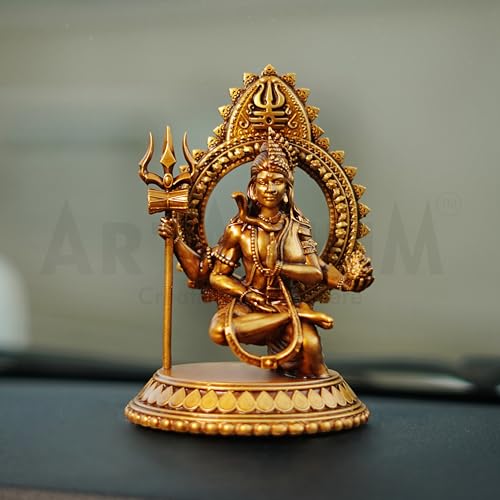 Artarium Resin Ardhanarishvara Idol Ardhnarishwar Statue Shiv Parvati Idol Shiv Parvati Double Avatar Statue for Car Dashboard and Home Decor Showpiece (Ardhanarishvara Antique 3.93 Inch) - Image 2