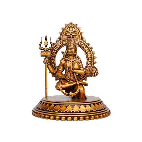 Artarium Resin Ardhanarishvara Idol Ardhnarishwar Statue Shiv Parvati Idol Shiv Parvati Double Avatar Statue for Car Dashboard and Home Decor Showpiece (Ardhanarishvara Antique 3.93 Inch) - Image 1