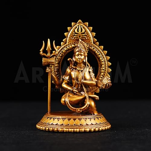 Artarium Resin Ardhanarishvara Idol Ardhnarishwar Statue Shiv Parvati Idol Shiv Parvati Double Avatar Statue for Car Dashboard and Home Decor Showpiece (Ardhanarishvara Antique 3.93 Inch) - Image 5