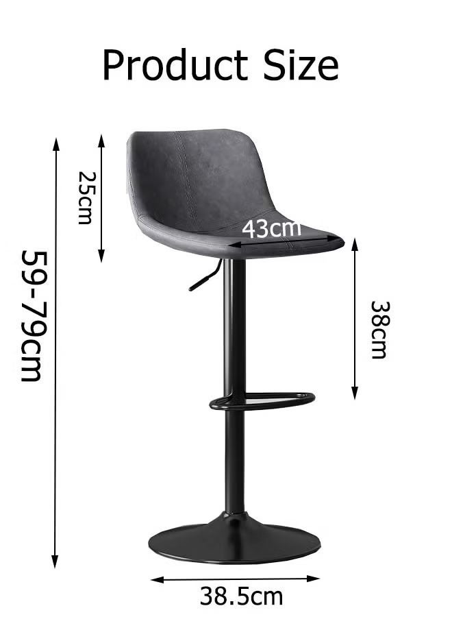 Generic 2PCS Bar Stool  Bar Chair Bar Counter Chair Chair Stool High Bar Chair Swivel Pub Chair Home Backrest Chair Modern And Simple High Stool Pub Chair With Back Rest Height Adjustable Bar Stools With Footrest Armless Counter Bar Chair  For Home Kitchen  - Image 2