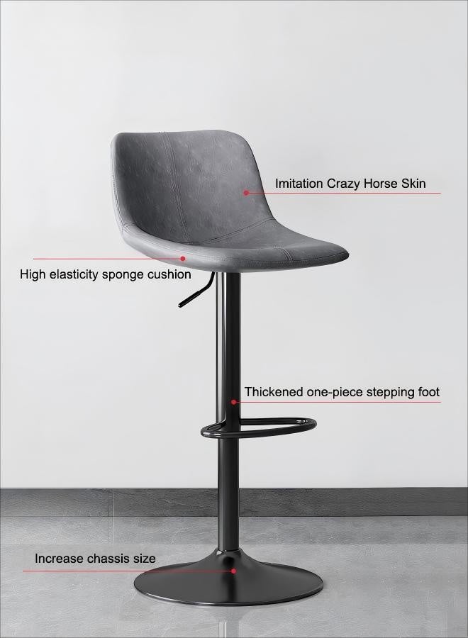 Generic 2PCS Bar Stool  Bar Chair Bar Counter Chair Chair Stool High Bar Chair Swivel Pub Chair Home Backrest Chair Modern And Simple High Stool Pub Chair With Back Rest Height Adjustable Bar Stools With Footrest Armless Counter Bar Chair  For Home Kitchen  - Image 5