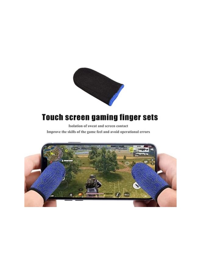 Green Tiger Pubg & Free Fire Call of Duty Anti-Slip Thumb Sleeve, Slip-Proof Sweat-Proof Professional Touch Screen Thumbs Finger Sleeve for Pubg Mobile Phone Game Gaming Gloves (1 Pair - Blue) - Image 4