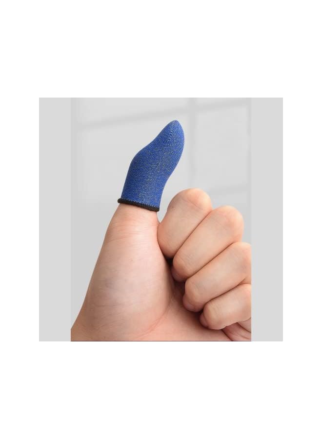Green Tiger Pubg & Free Fire Call of Duty Anti-Slip Thumb Sleeve, Slip-Proof Sweat-Proof Professional Touch Screen Thumbs Finger Sleeve for Pubg Mobile Phone Game Gaming Gloves (1 Pair - Blue) - Image 5