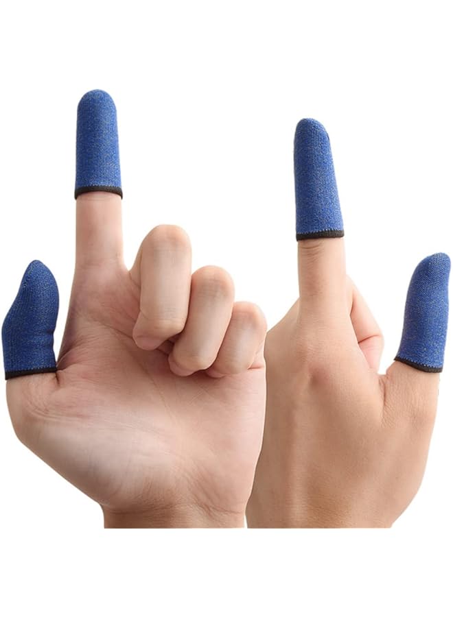Green Tiger Pubg & Free Fire Call of Duty Anti-Slip Thumb Sleeve, Slip-Proof Sweat-Proof Professional Touch Screen Thumbs Finger Sleeve for Pubg Mobile Phone Game Gaming Gloves (1 Pair - Blue) - Image 1