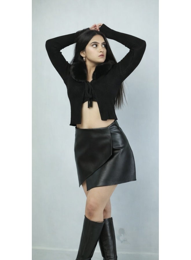 Bold Chic Poise Wrap Skirt in Black for Women - Image 3