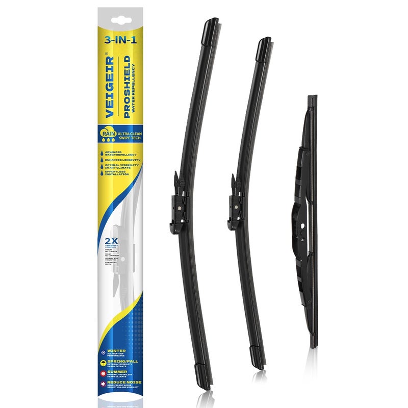 3 Pack Windshield Wiper Blades Compatible with Chevy Chevrolet Traverse 2018 2019 2020 2021 2022 2023 Original Factory Quality Front Rear Wipers Blade Set for My Car 24 20 10