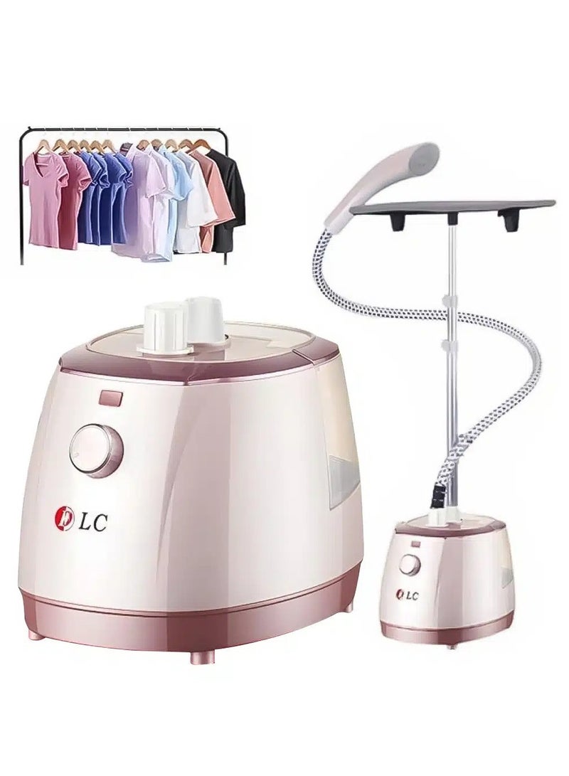 ال سي مكواة بخار ملابس بقوة ١٨٠٠ واط وسعة لترين، محمولة للاستخدام المنزلي، ٦ مستويات من البخار المستمر DLC-36429 - وردي - Image 1