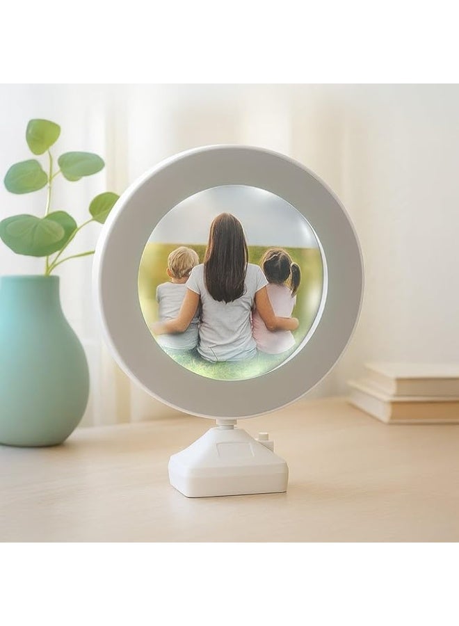 Lighted Magic Mirror - LED Frame - Perfect for Adding Modern Touch to Home Decor - Round Design with LED Light Built in Frame - Great as Makeup Mirror (White) - Image 1