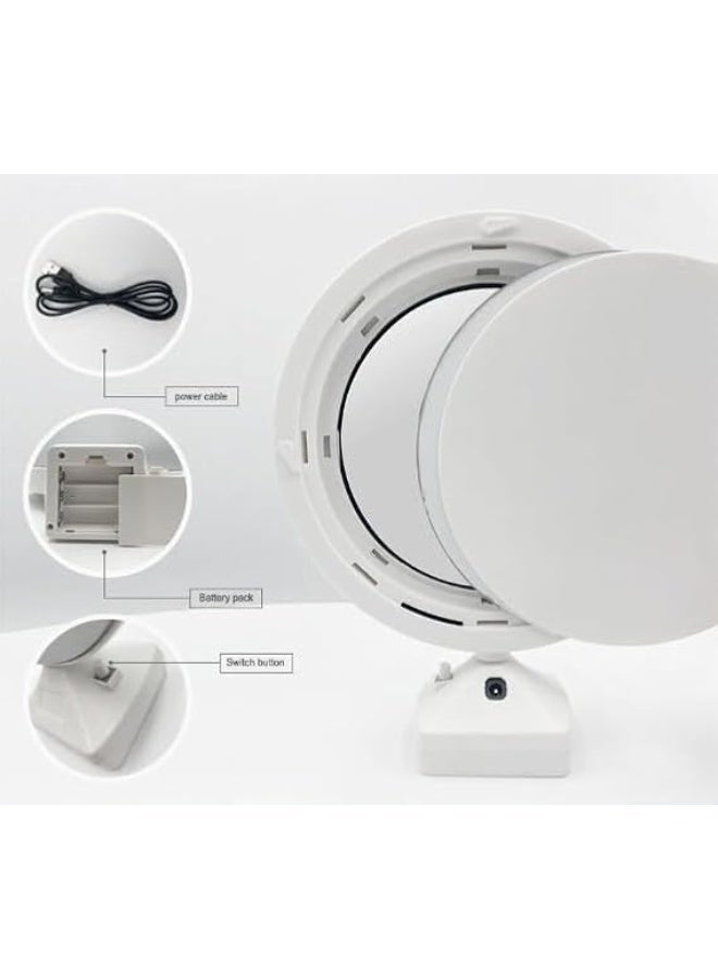 Lighted Magic Mirror - LED Frame - Perfect for Adding Modern Touch to Home Decor - Round Design with LED Light Built in Frame - Great as Makeup Mirror (White) - Image 4