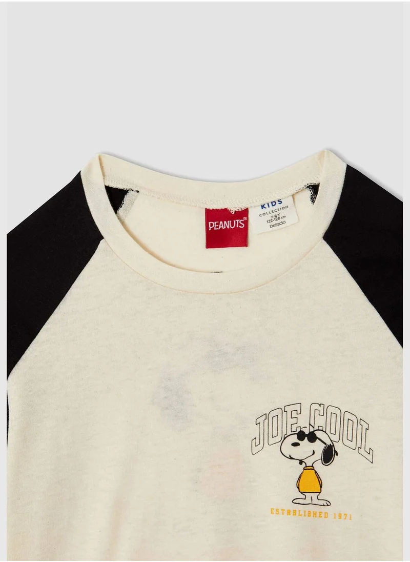 DeFacto Short Sleeve Colour Block Snoopy Printed T-Shirt