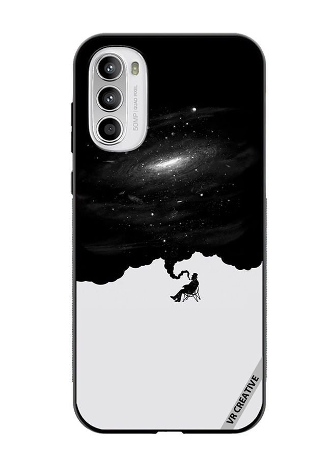 VR CREATIVE Protective Case Cover For Motorola Moto G82 Galaxy Abstract Black White Design Multicolour - Image 1