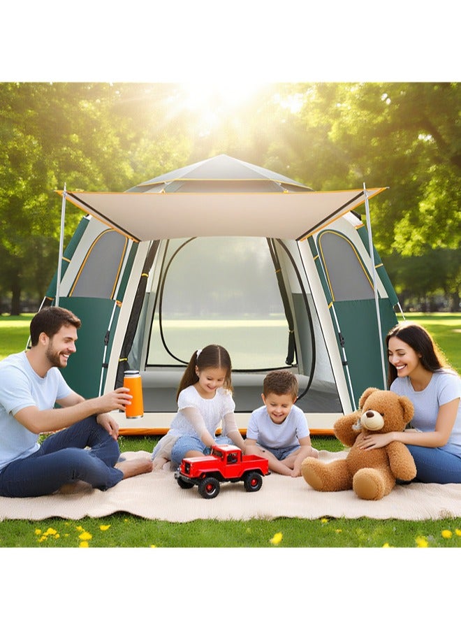 دنزوز منبثقة خيمة التخييم العائلية - حماية للأشعة فوق البنفسجية مقاومة للماء شبكة تنفس 5-8 شخص أوتوماتيكي خيمة مع 2 أبواب 5 نوافذ فورية للتخييم - Image 2