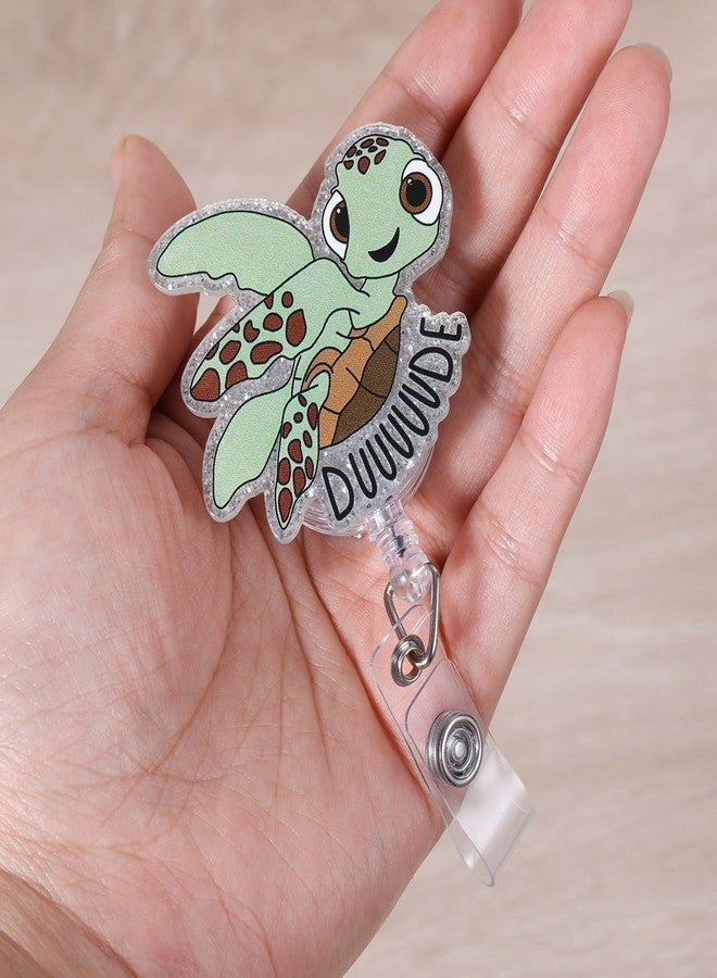 BEZTN Funny Turtle Badge Reel for Nurse Doctor Medical Worker Nursing Student, Cute Acrylic Animal Pediatric Nurse Badge Holder with Alligator Clip, Retractable 24" Durable Nylon Cord - Image 4
