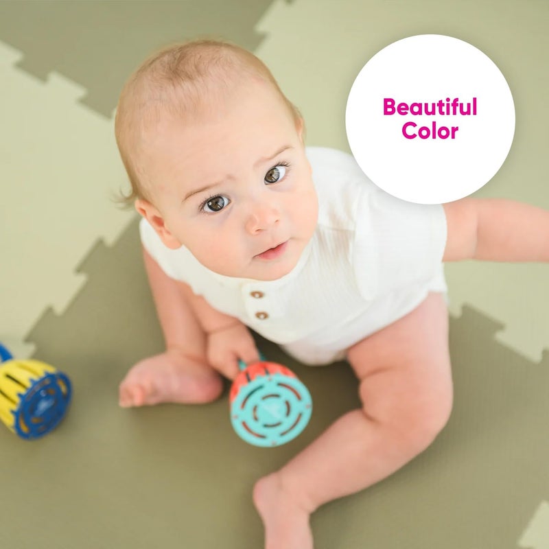 Edushape EduTiles Foam Play Mat  Boho Chic for Baby  Interlocking Floor Mats with Solid Colors Edges and Corners  Thick Textured Soft Foam Floor Mats for Kids Babies and Toddlers - Image 5