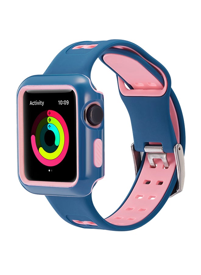 Voberry Replacement Band With Protective Case Cover For Apple Watch Series 3/2/1 Multicolour - Image 2